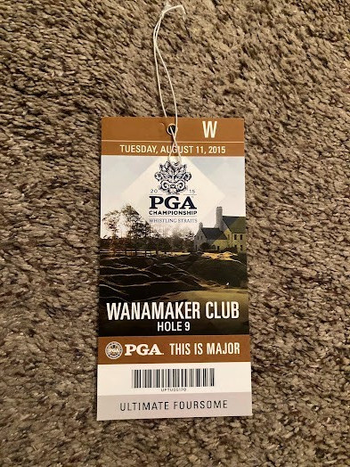 2015 PGA CHAMPIONSHIP WHISTLING STRAITS BADGE TICKET TUESDAY 8/11/15 JASON DAY W