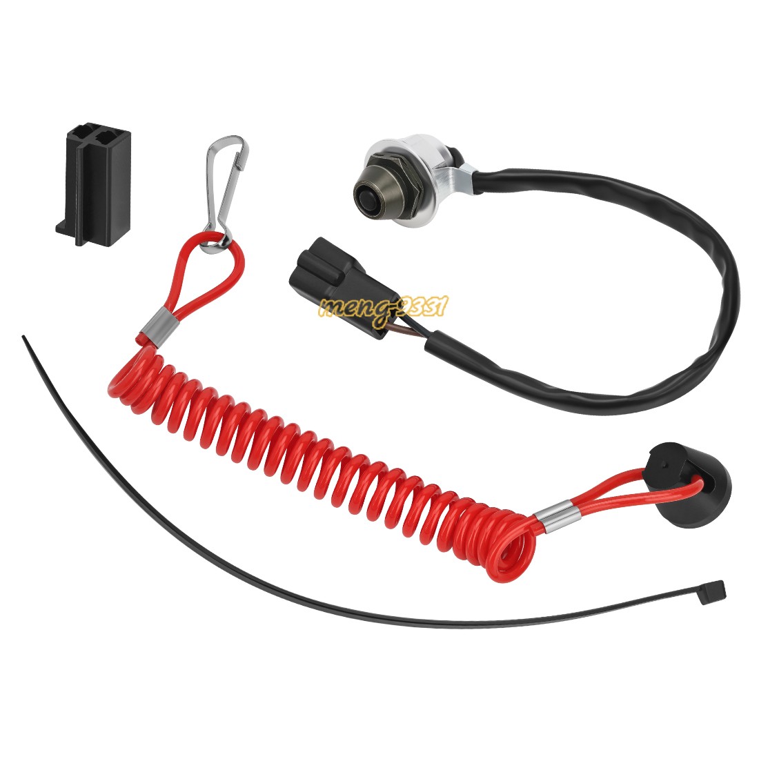 Red Coiled Tether Kill Switch Kit 2874379 For Polaris Snowmobile 440 550 600 700