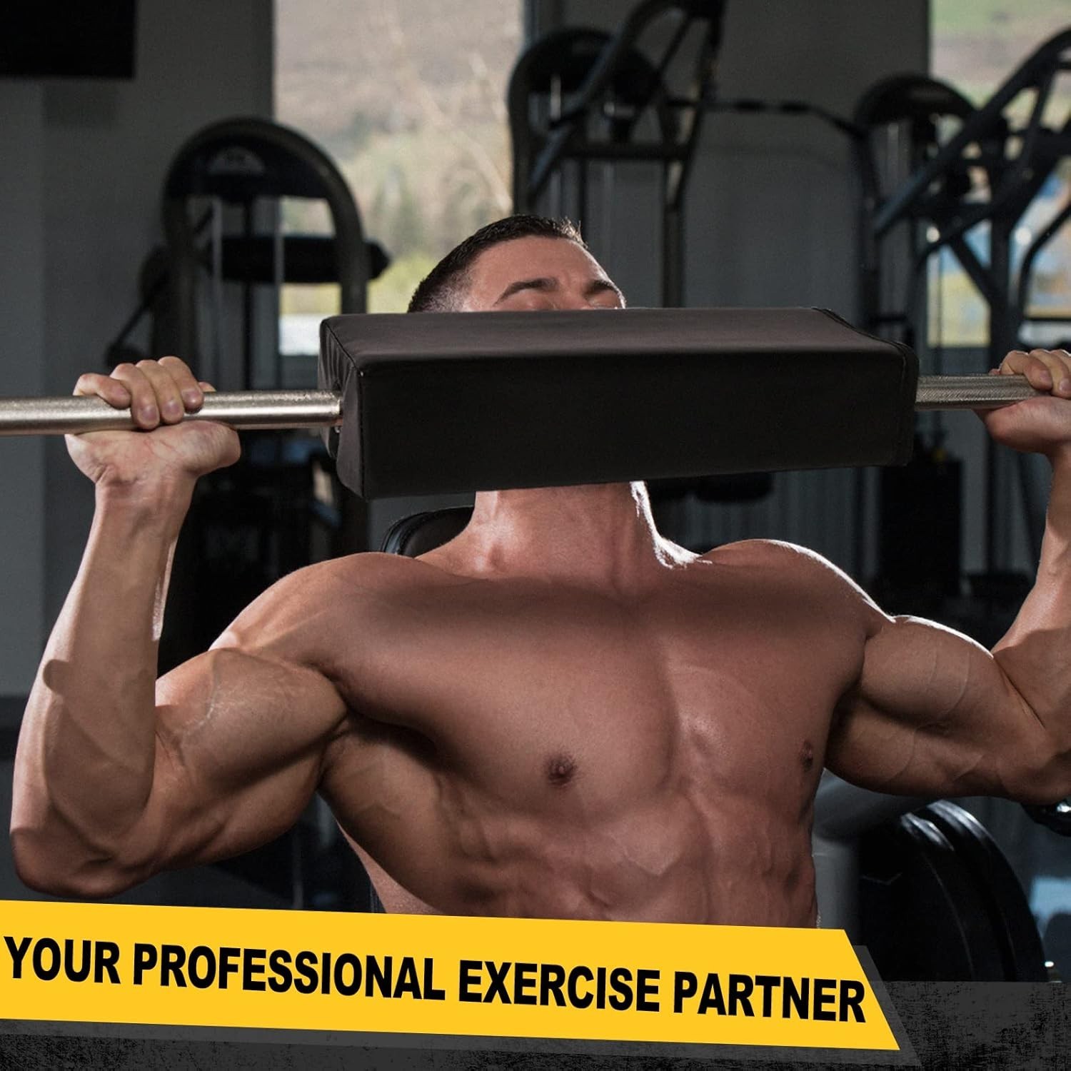 Square Hip Thrust Pad Barbell Squat Pad Protective Pad for Barbell Bench Press,