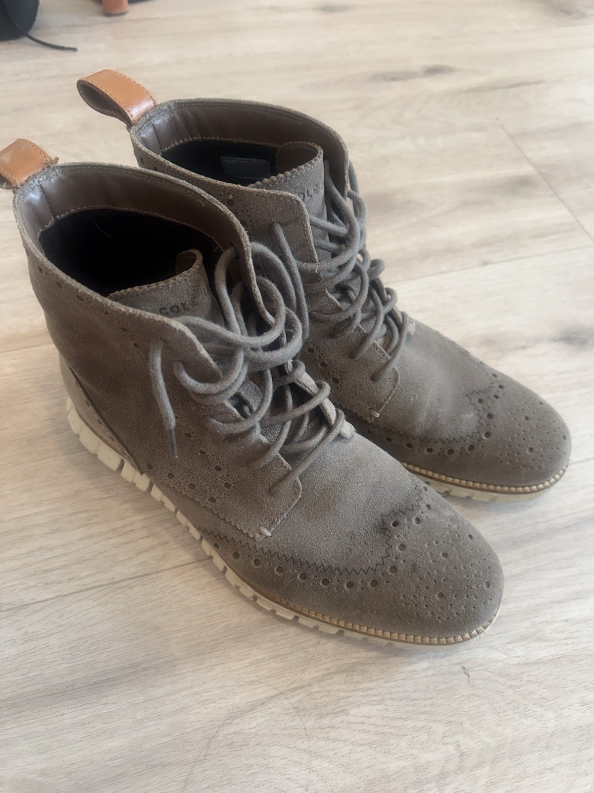 Cole Haan Generation ZeroGrand Ankle Boots Men Taupe Gray Size 9.5 M