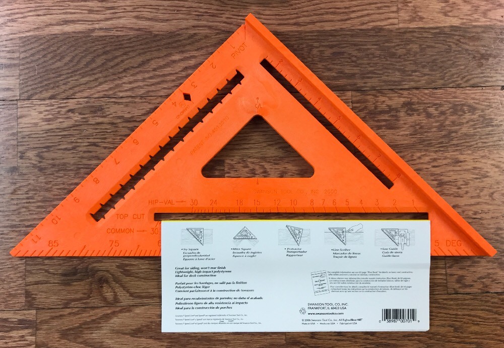 Swanson T0701 12” Speedlite Speed Square Plastic Orange