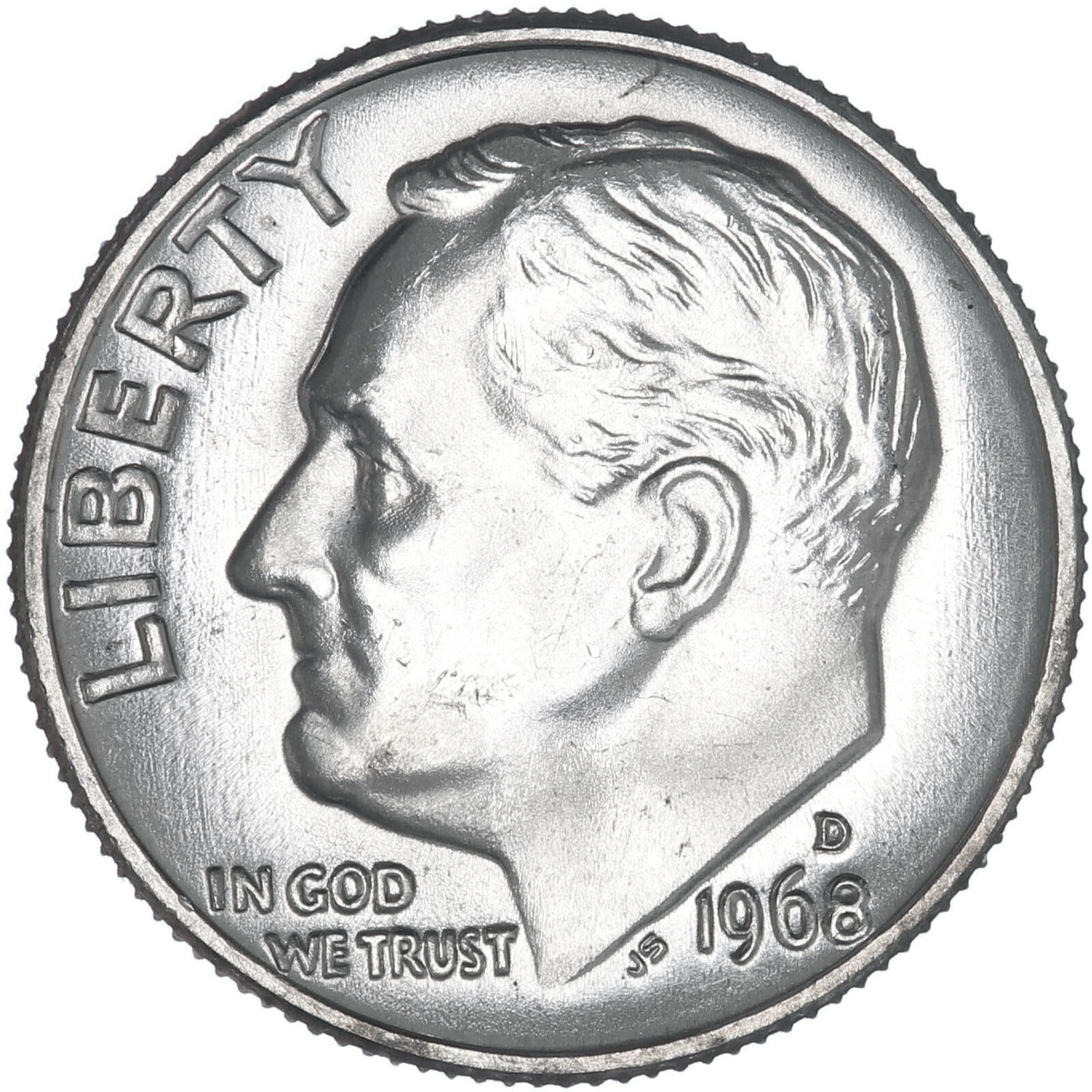 1968 D Roosevelt Dime BU US Coin
