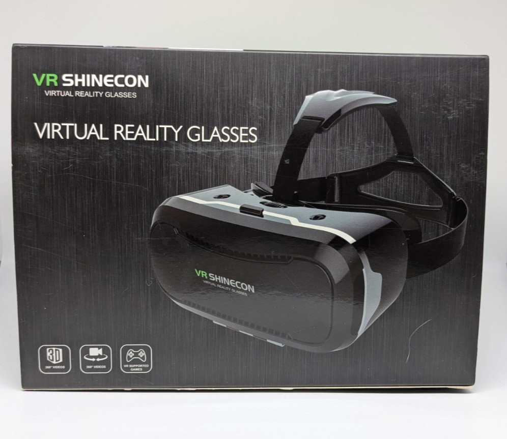 VR SHINECON New In Bo Virtual Reality Glasses 3D Headset for Videos Movies Games