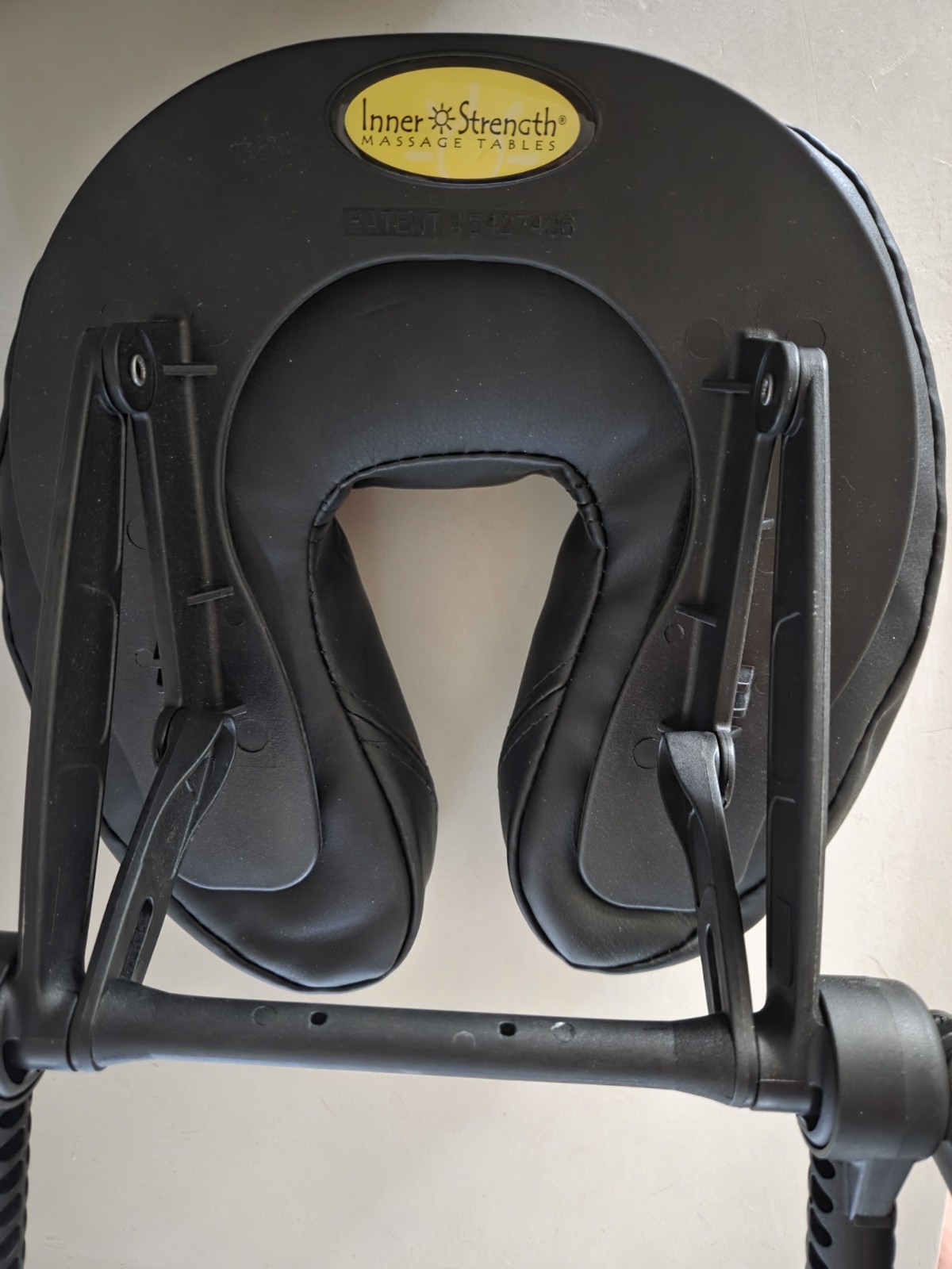 Inner Strength Massage Table Headrest Adjustable Portable Black Faux Leather