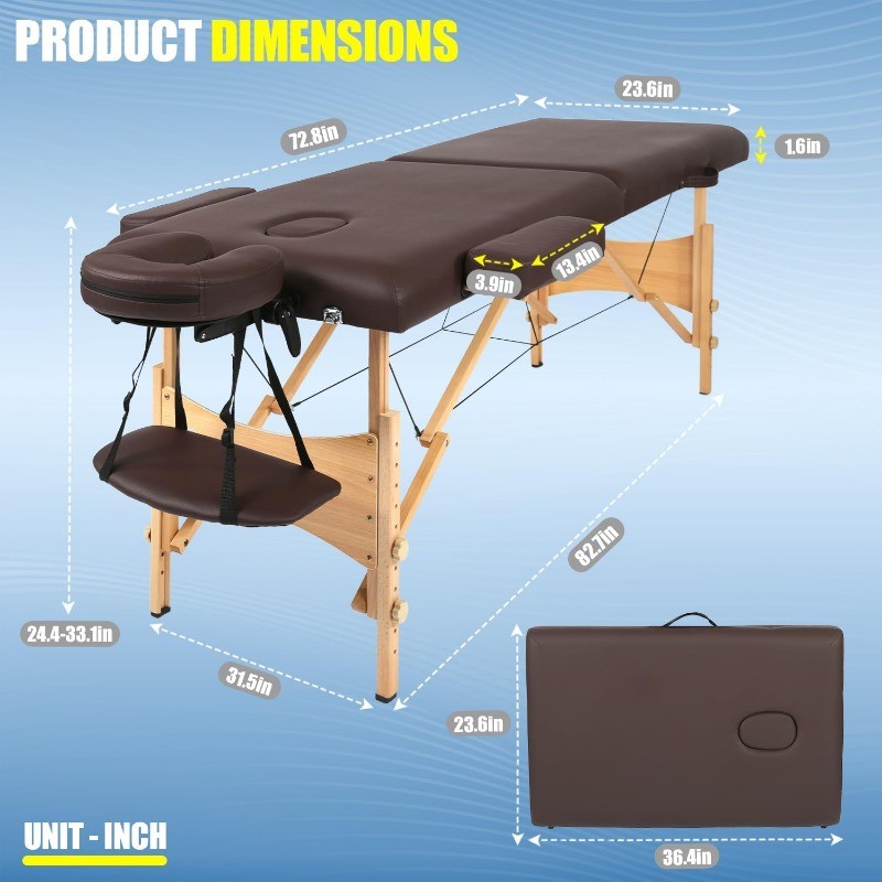 PayLessHere Portable Massage Table24inche Wide Lash Bed2Folding Heigh Adjustable