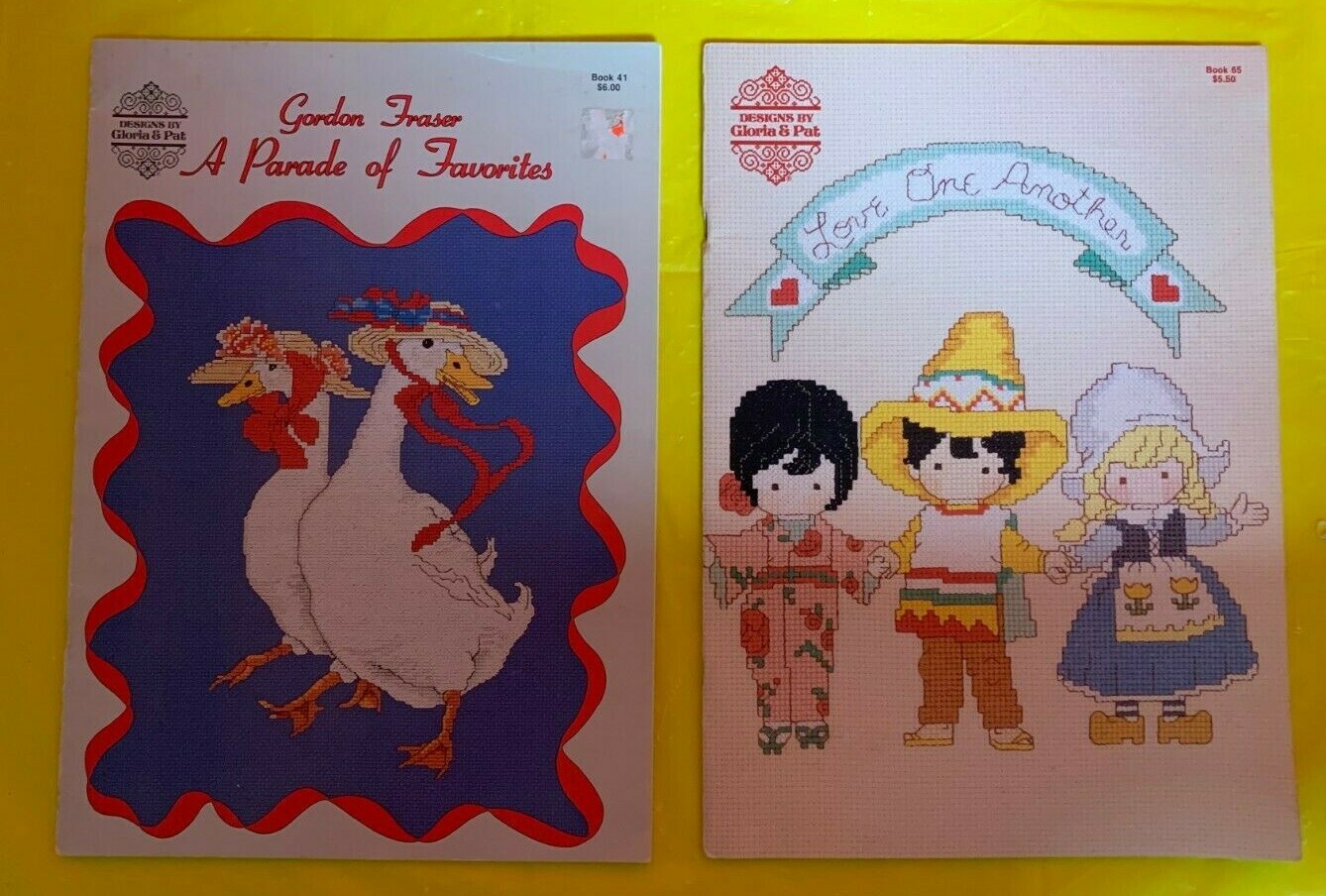 6 Vintage cross stitch Magazines & 1 book-#'s 12/41& 65 by Gloria & Pat +4