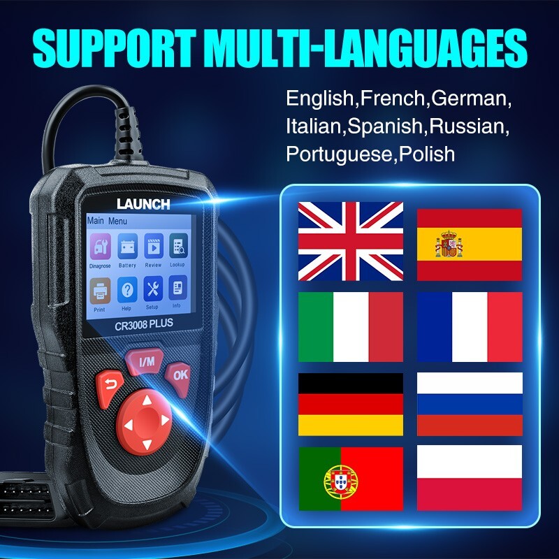 LAUNCH CR3008 PLUS Fault Code Reader Scanner OBD2 EOBD Car Diagnostic Scan Tool
