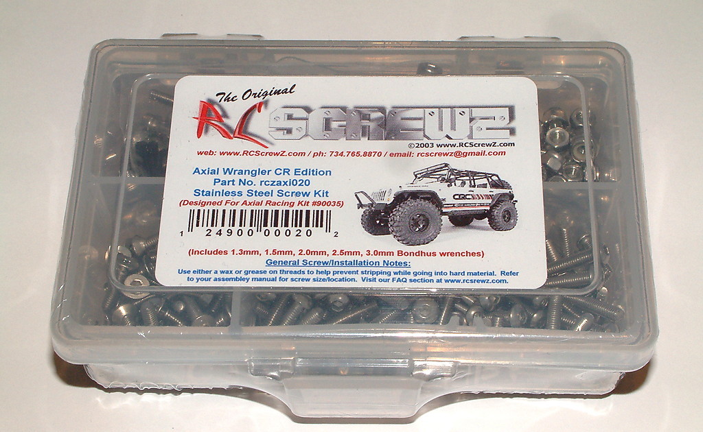 AXIAL RACING WRANGLER C/R EDITION RC SCREWZ SCREW KIT STAINLESS STEEL AXI020
