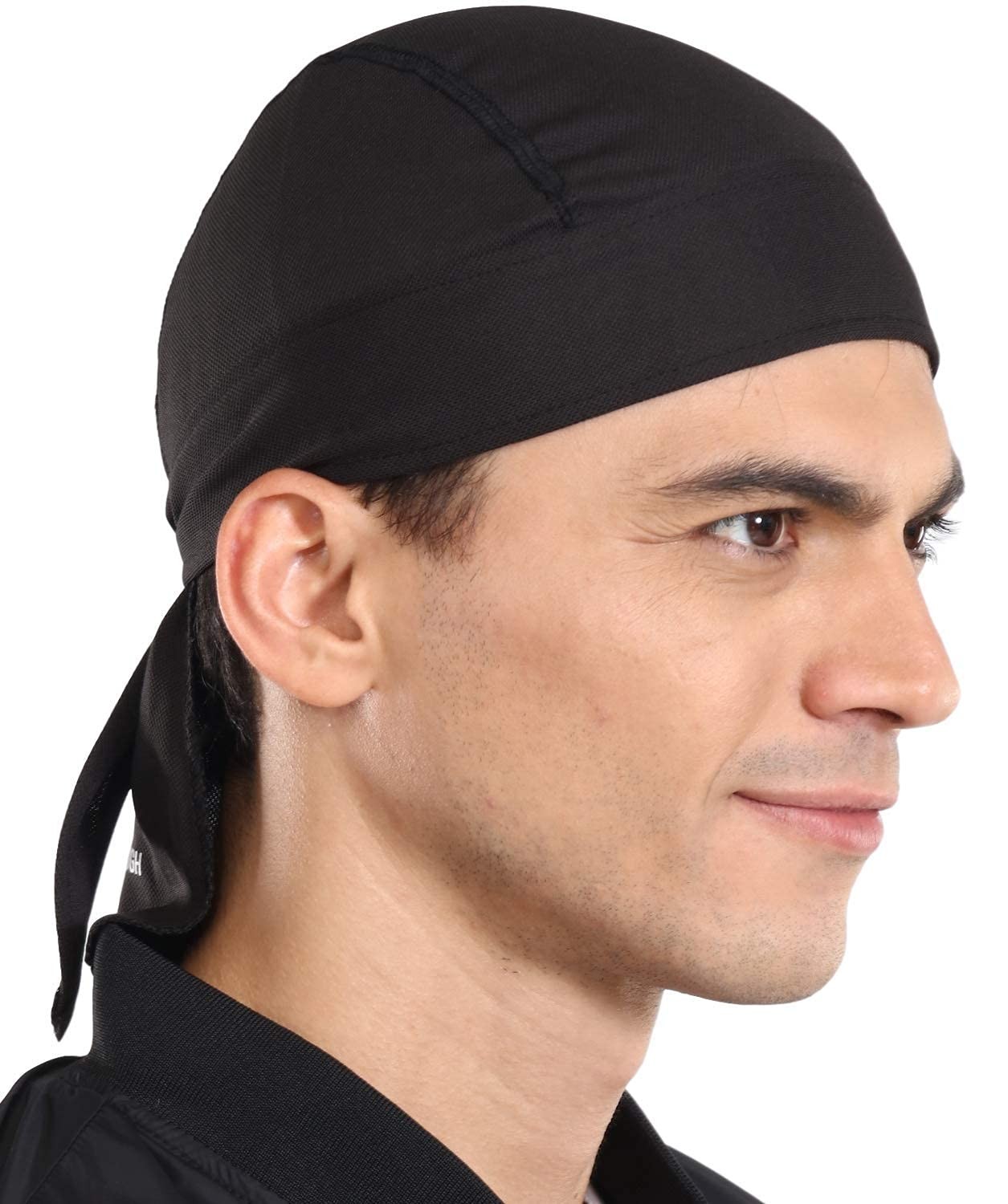 Cooling Helmet Liners - Do Rag Skull Caps for Men - One Size, Black