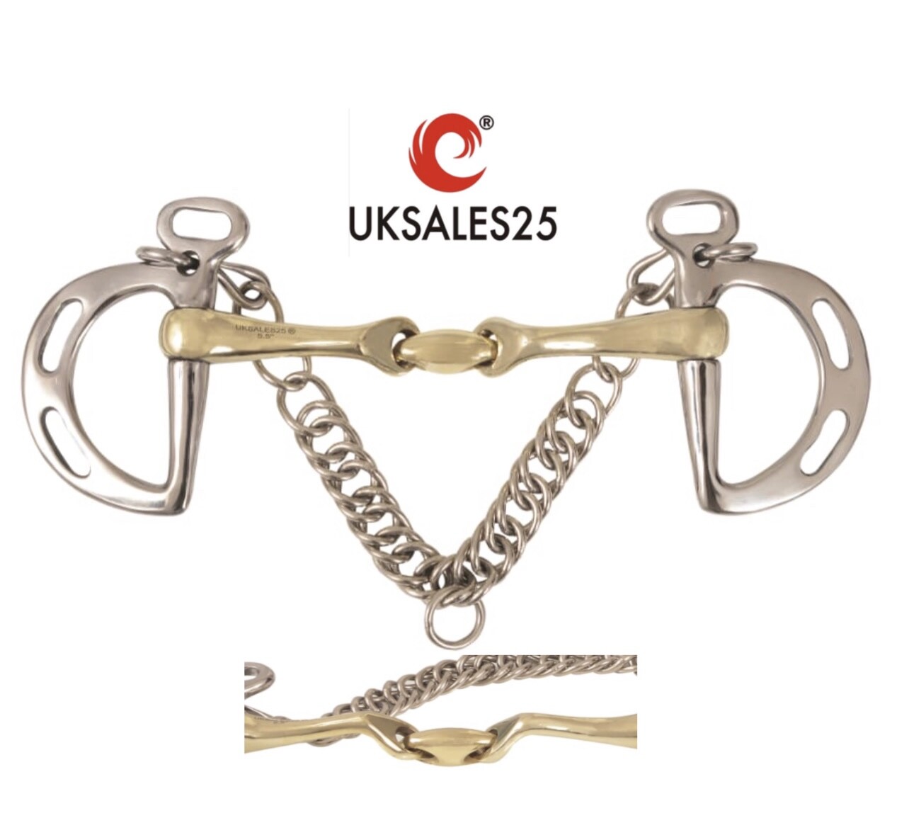 Kimblewick Connecting Angle Double Joined Bit (UKSALES25) Am Same