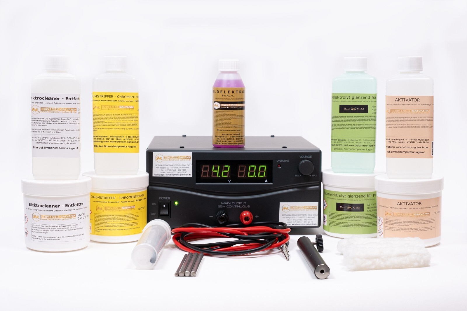 Tampon Galvanik - Brush Plating Kit - Kleingalvanik Goldplating oder Chrom