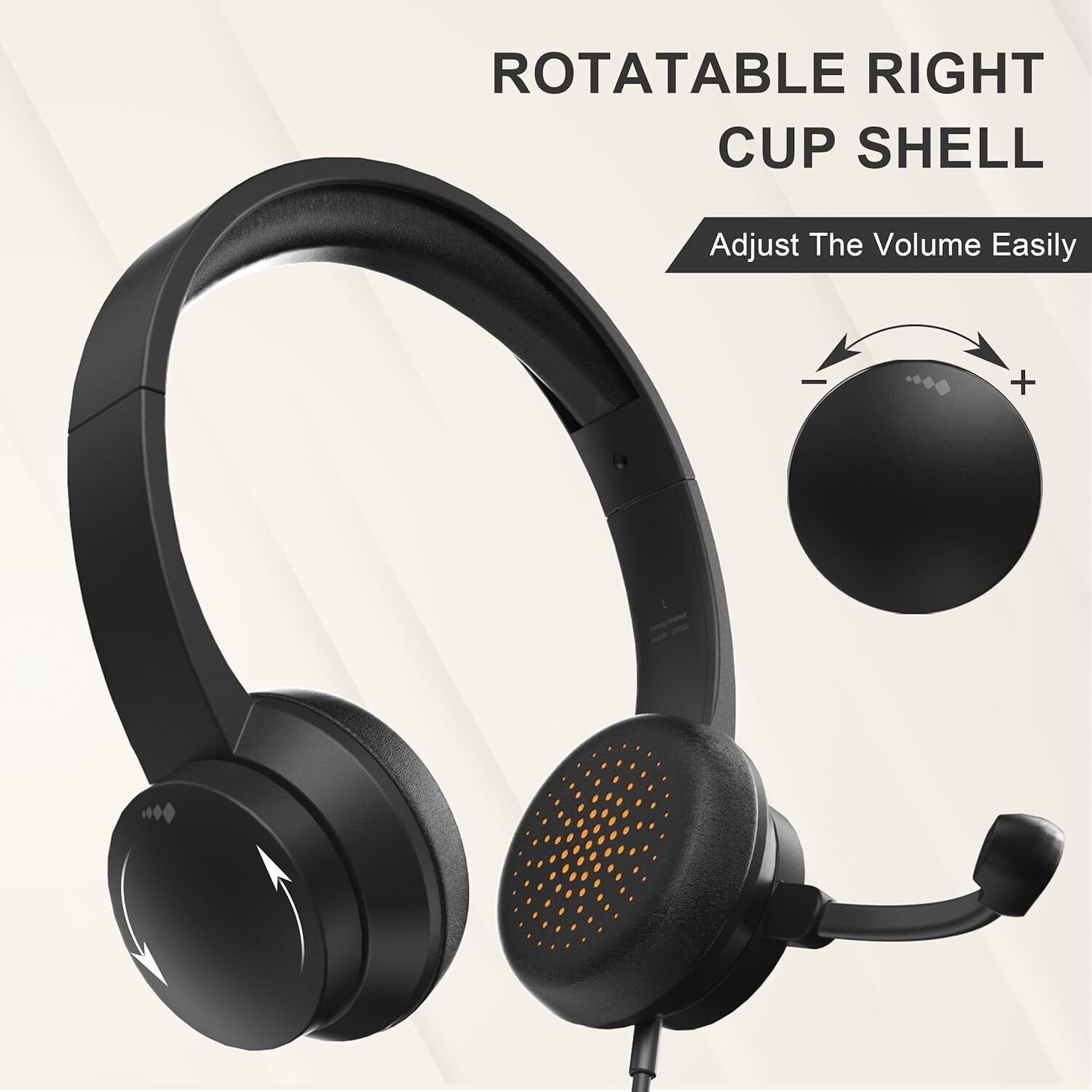 Headset with Microphone for PC, USB Headset with Noise Cancelling Microphone