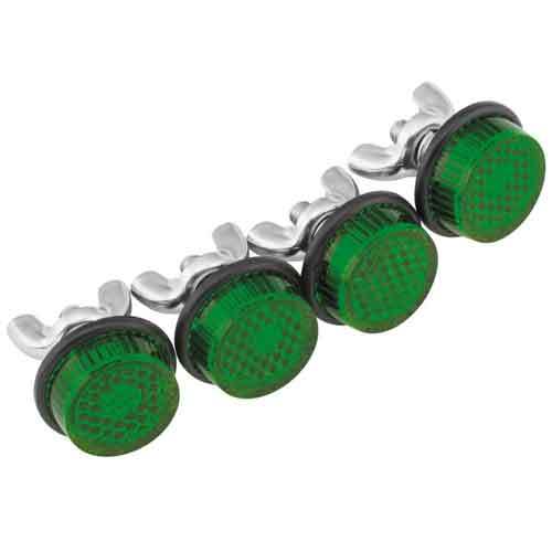 4 Mini Reflector Tag Bolt Screws For Motorcycle License Plate Frame - Green