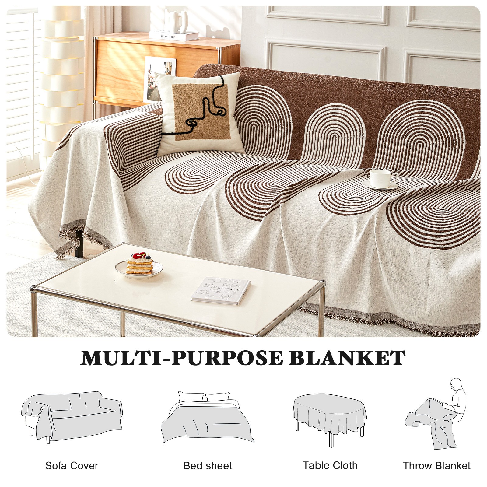 Boho Sofa Covers Reversible Chenille Sectional Couch Covers Dog Couch Protector