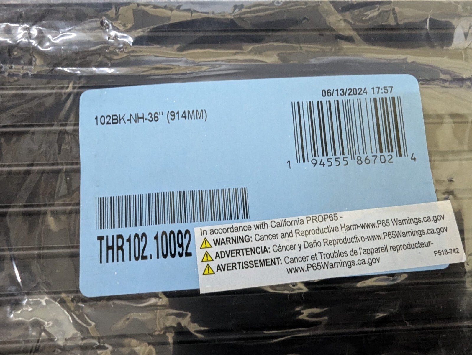 1/4" Offset Threshold 102BK-NH-36" Black Anodized Aluminium Zero Allegion