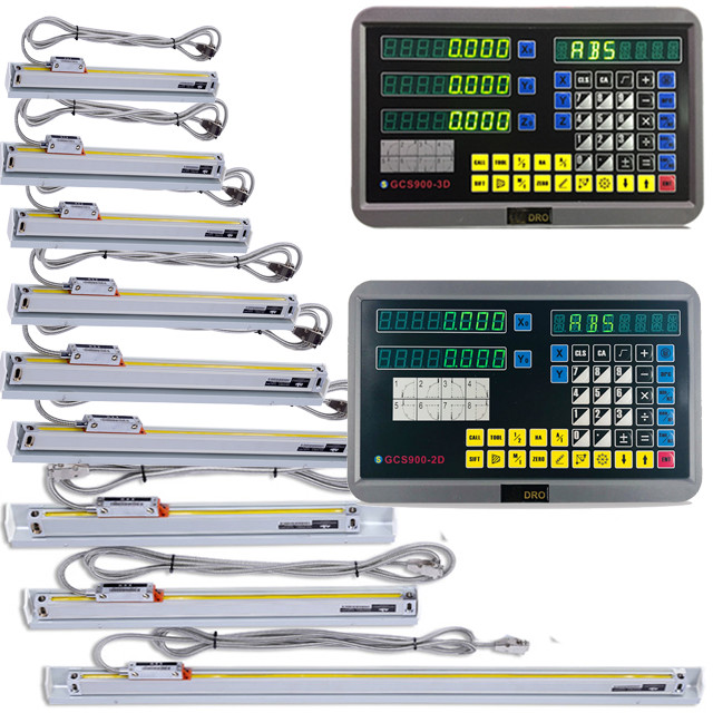 2/3 Axis Digital Readout DRO TTL 5um Linear Glass Scale Encoder Milling Lathe US