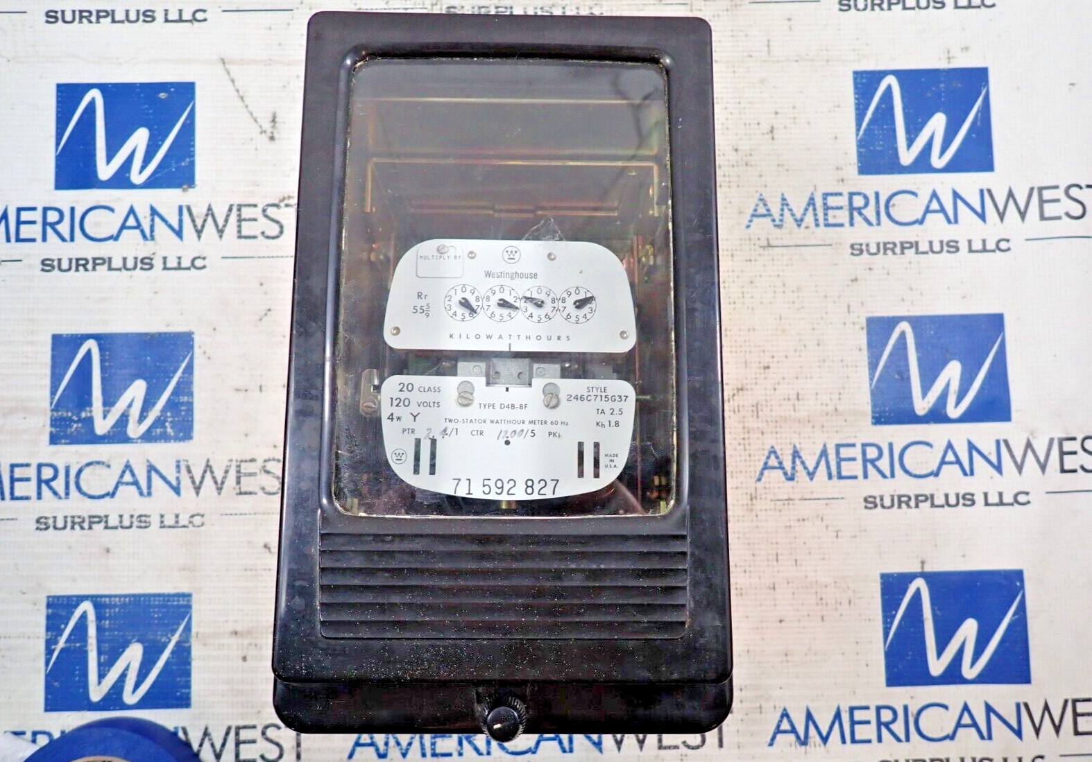 Westinghouse D4B-8F Two Stator Watt Meter 120V 4W