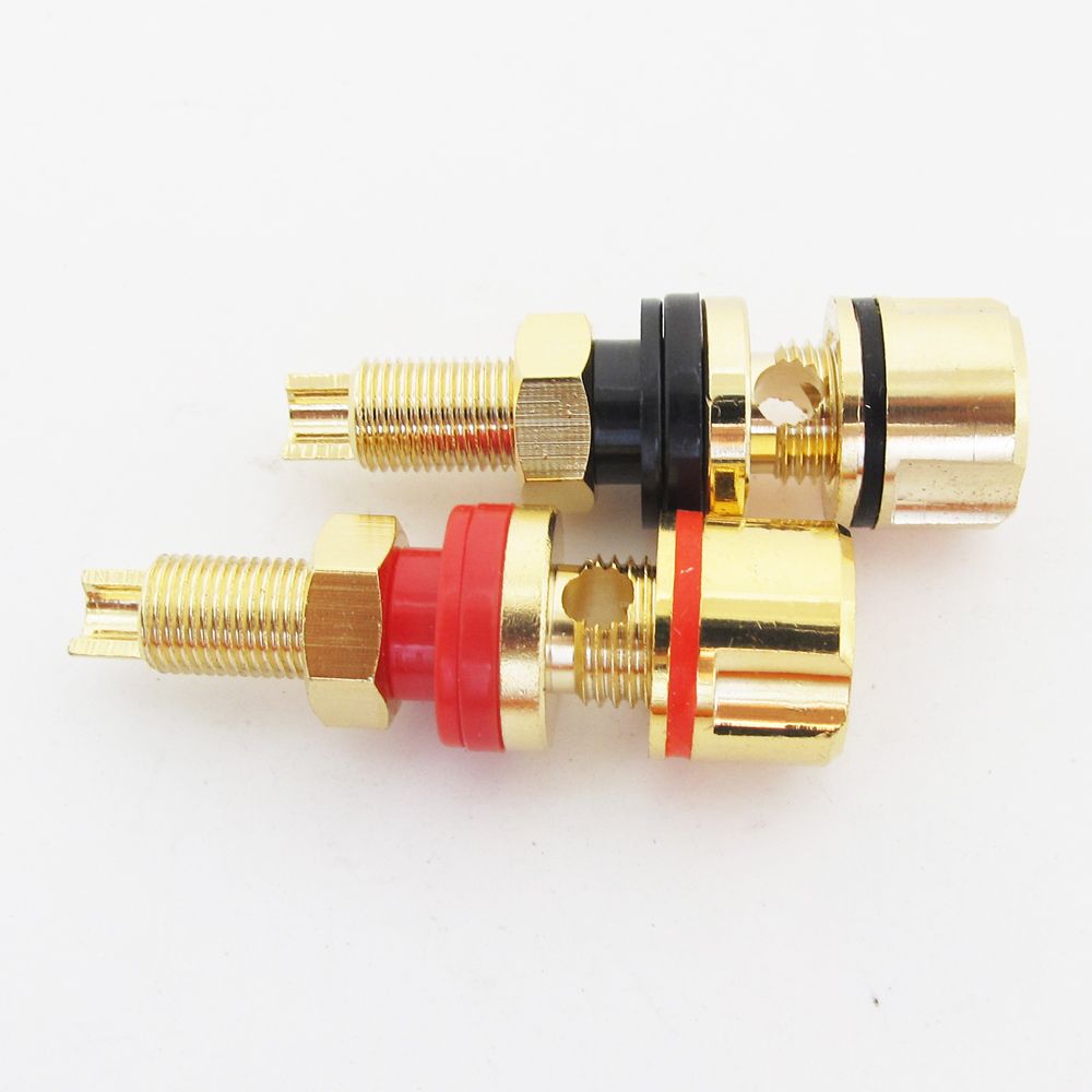 50pcs High Quality Gold Plated Copper Amplifier Speaker Terminal Binding Post