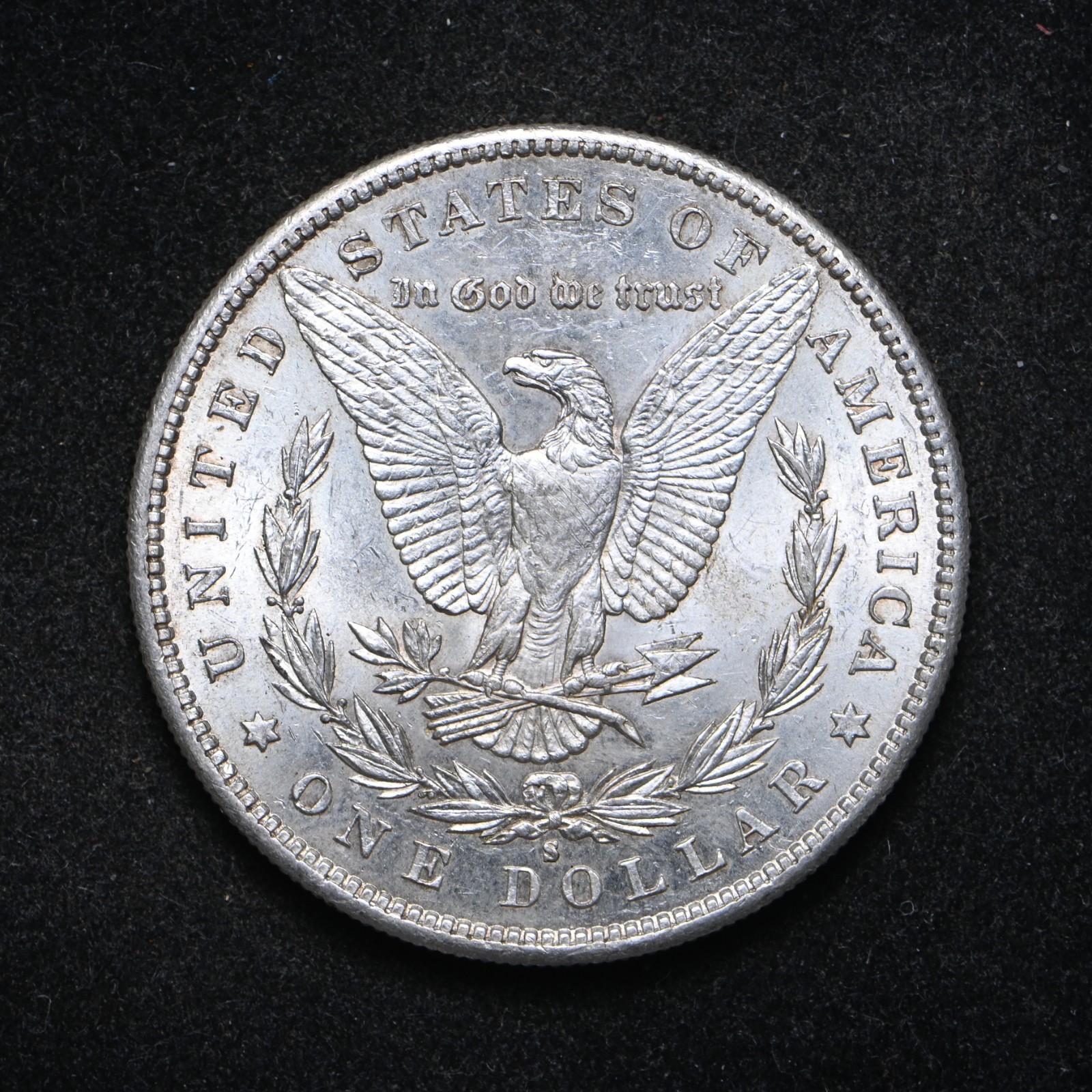 1890-S Morgan Silver Dollar AU++ (cn16000)