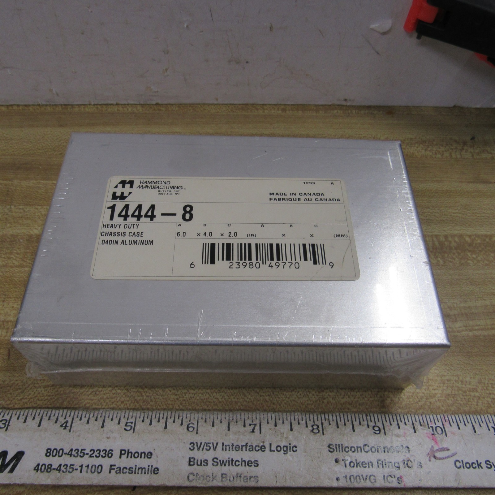 CHASSIS and Bottom Plate  Aluminum 6 Wide  x 4 Deep x 2 High HAMMOND 1444-8