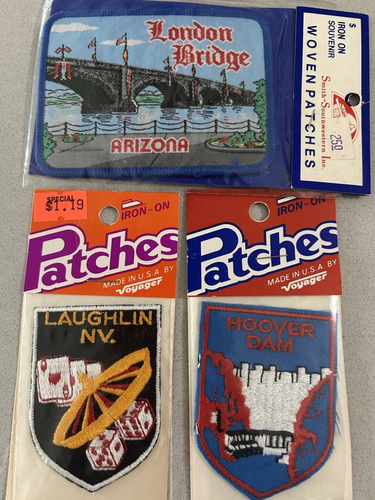 Souvenir Patches Vintage London Bridge AZ NV Voyager & Smith Brands All NIP