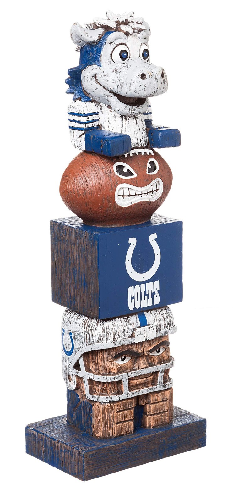 Indianapolis Colts Tiki Totem Garden Statue, Hand Painted Resin, 16 Inch,...