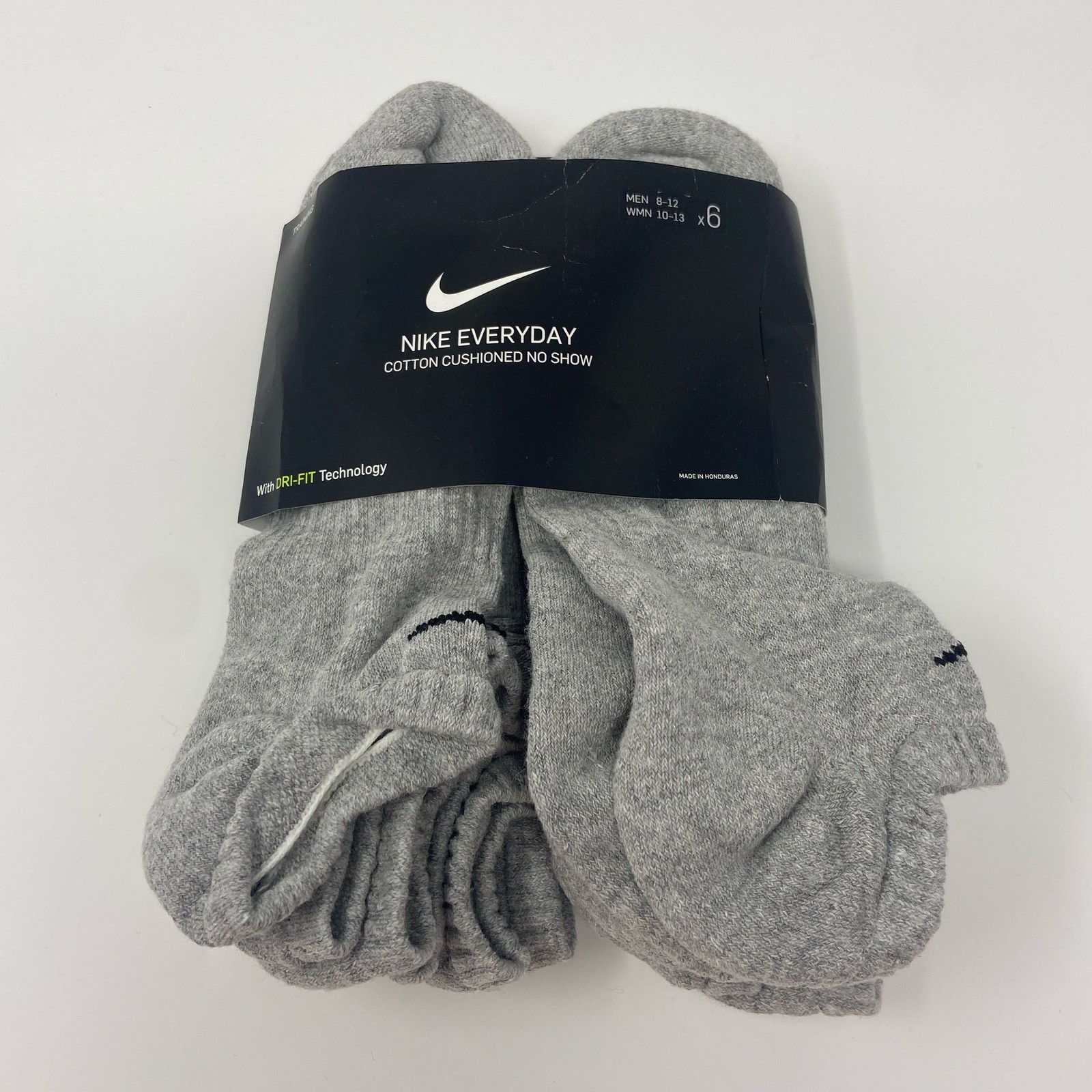 Nike Everyday Cushioned No-Show Socks 6-Pack Grey Size L