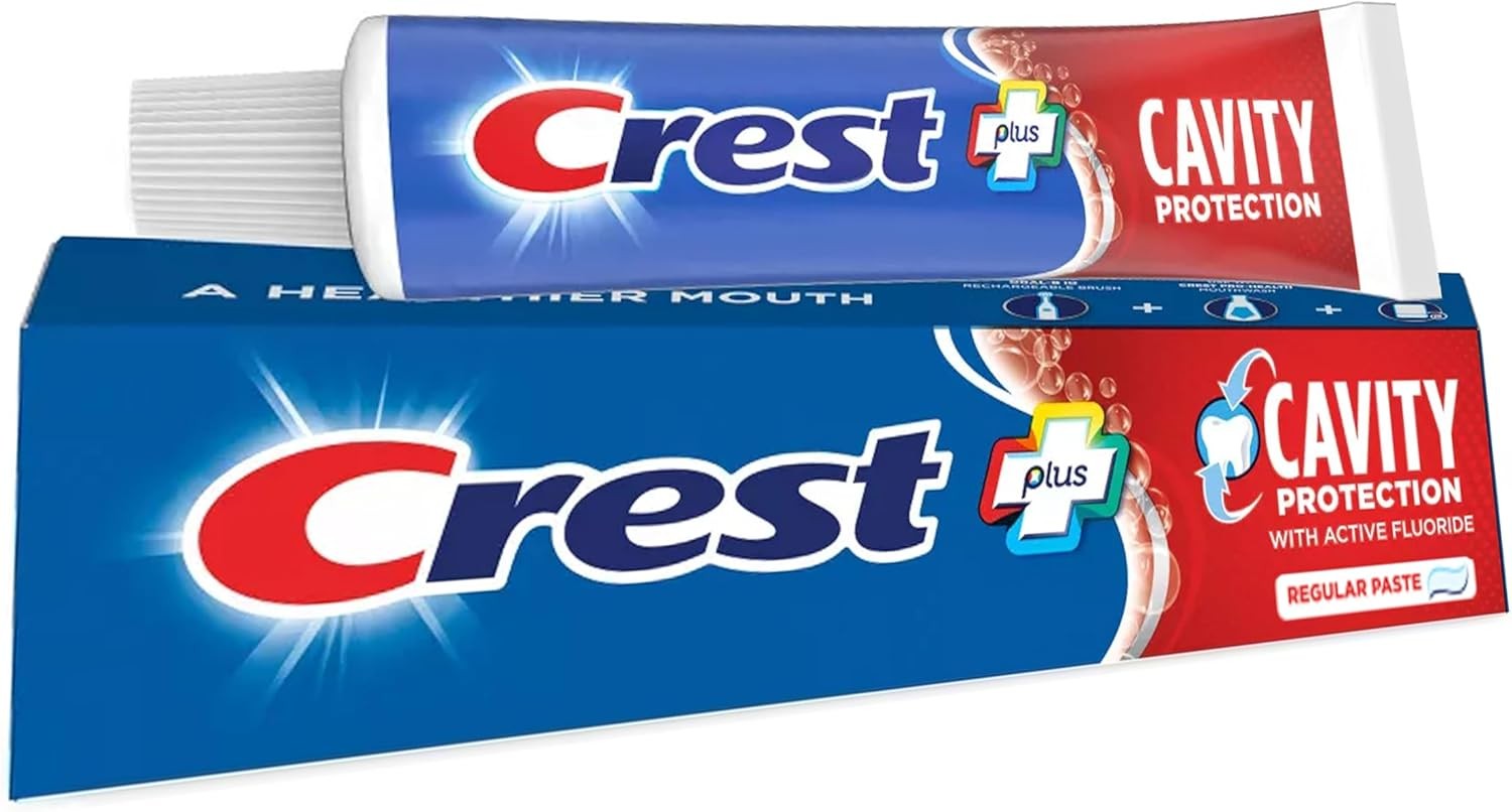 8 Pack of Crest Plus+ Cavity Protection Toothpaste Regular - 8.2 Oz each