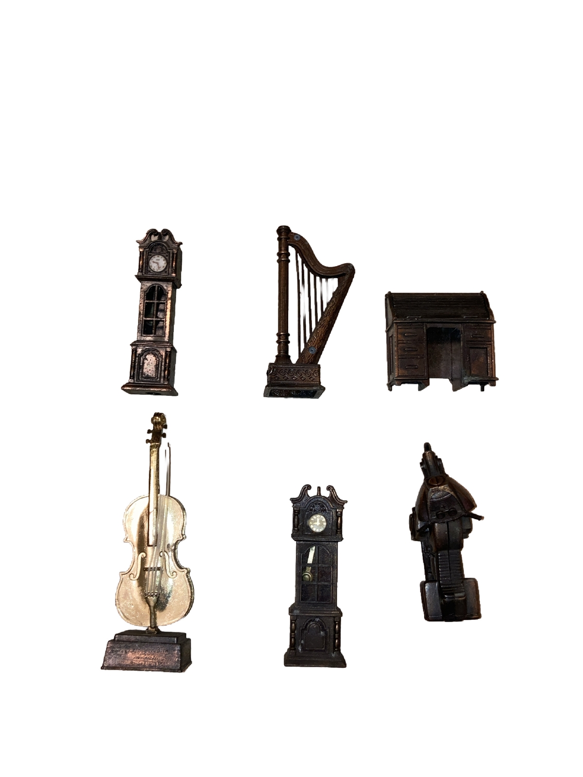Vintage Miniature Pencil Sharpeners Die-Cast Musical Instruments ￼Lot Of 6