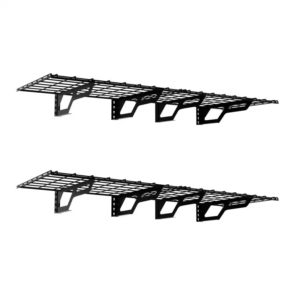 The Atlas 72 In. X 24 In. 800 Lbs Heavy Duty Garage Wall Shelf Steel Storage Rac