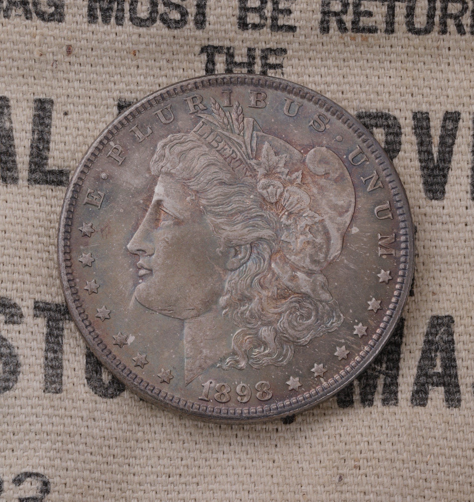 Toned 1898 Morgan Silver Dollar (B2565)