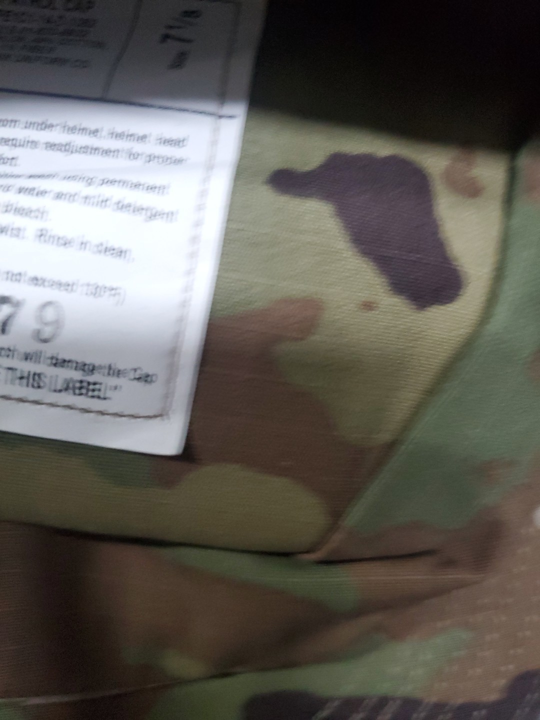 US Military Issue Multicam OCP Camouflage Patrol Cap Hat Size 7 1/8