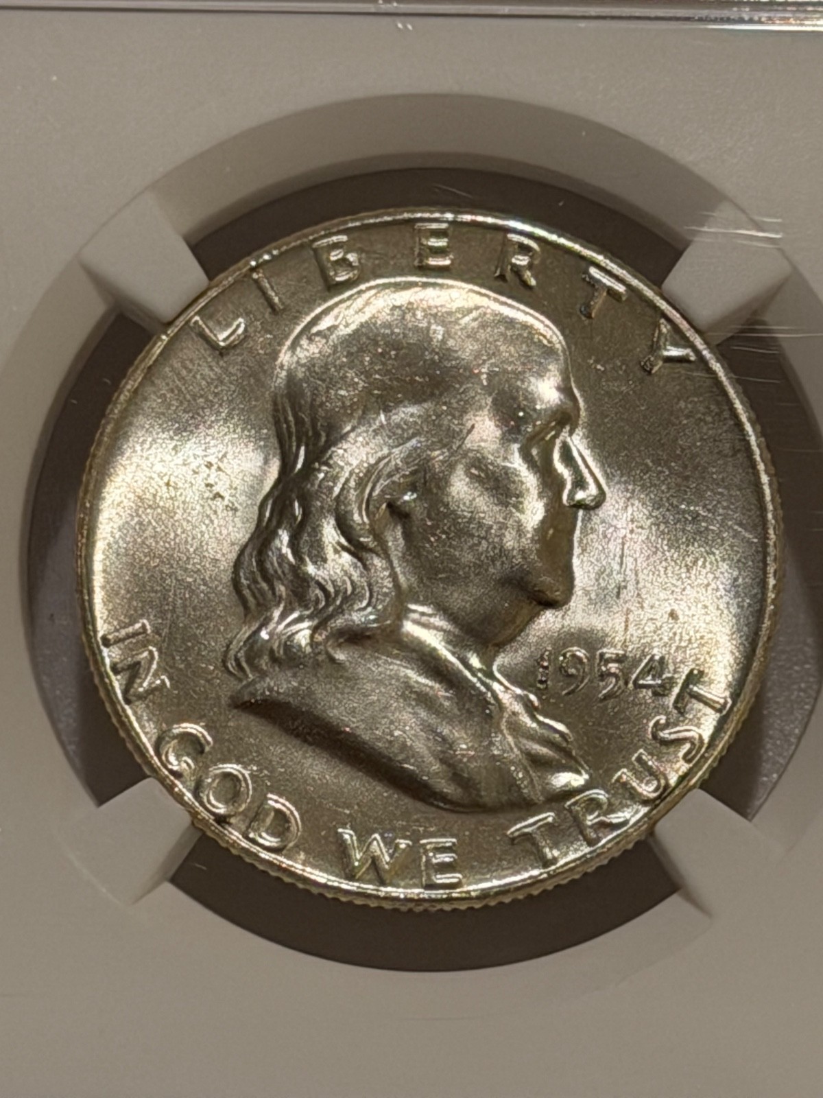 1954 P Franklin Silver Half Dollar NGC MS64