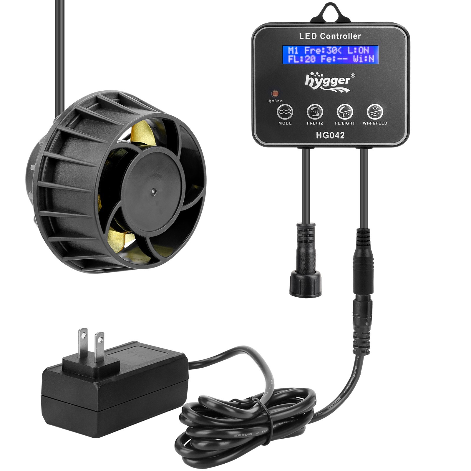 hygger 2100GPH Aquarium Wave Maker Adjustable Cross Flow Pump with Controller