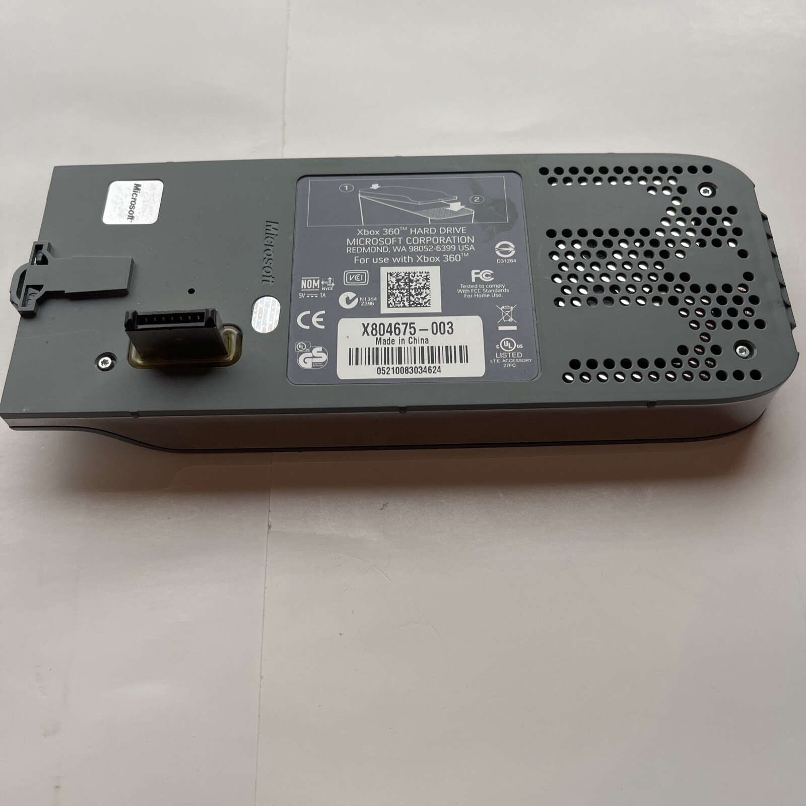 Microsoft Xbox 360 20GB HDD External Hard Drive Storage X804675-003 W1
