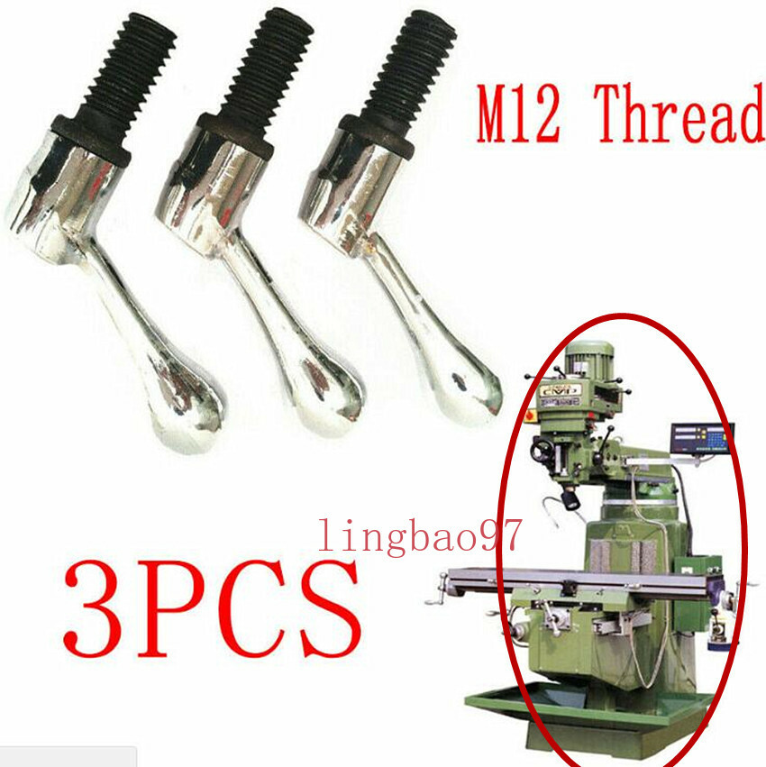 3pcs Bridgeport Part Head Milling Machine Table Lock Bolt Handle M12 Thread