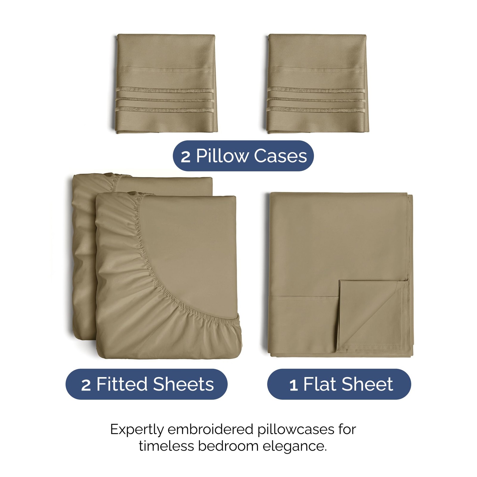 Split King Size 5 Piece Sheet Set - Comfy Breathable Cooling Bed Sheets Set ...