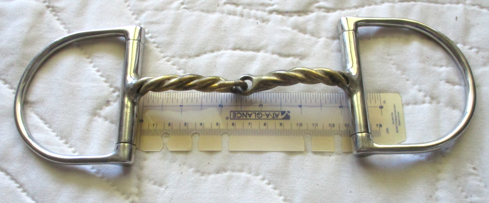 5 1/4" MYLERS TOKLAT OFF SET FAST TWIST BRASS SNAFFLE BIT