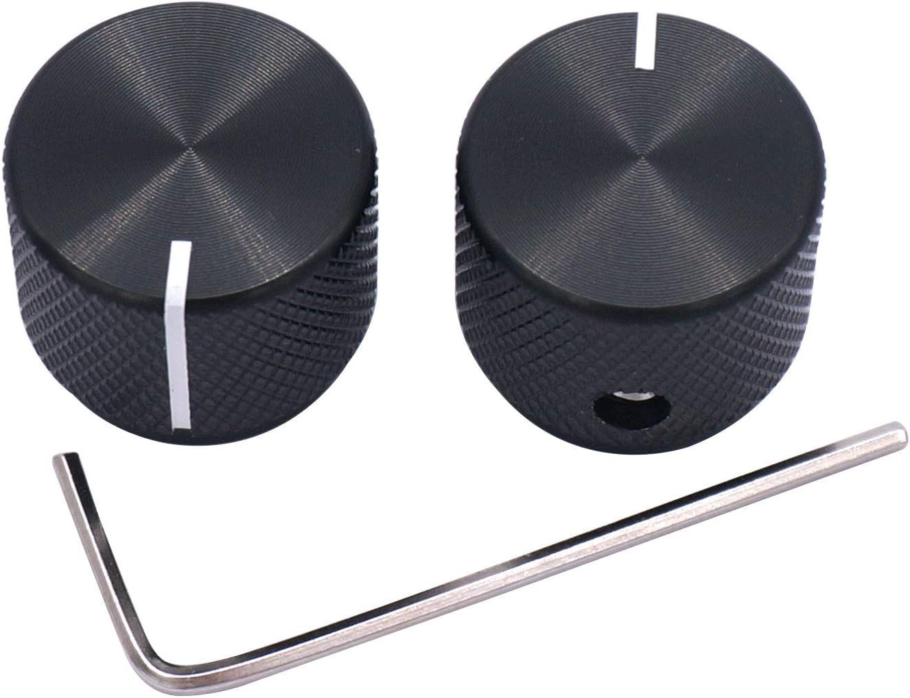 Compact Anodized Aluminum Rotary Knobs, 2pcs Volume & Switch Control - 20mm