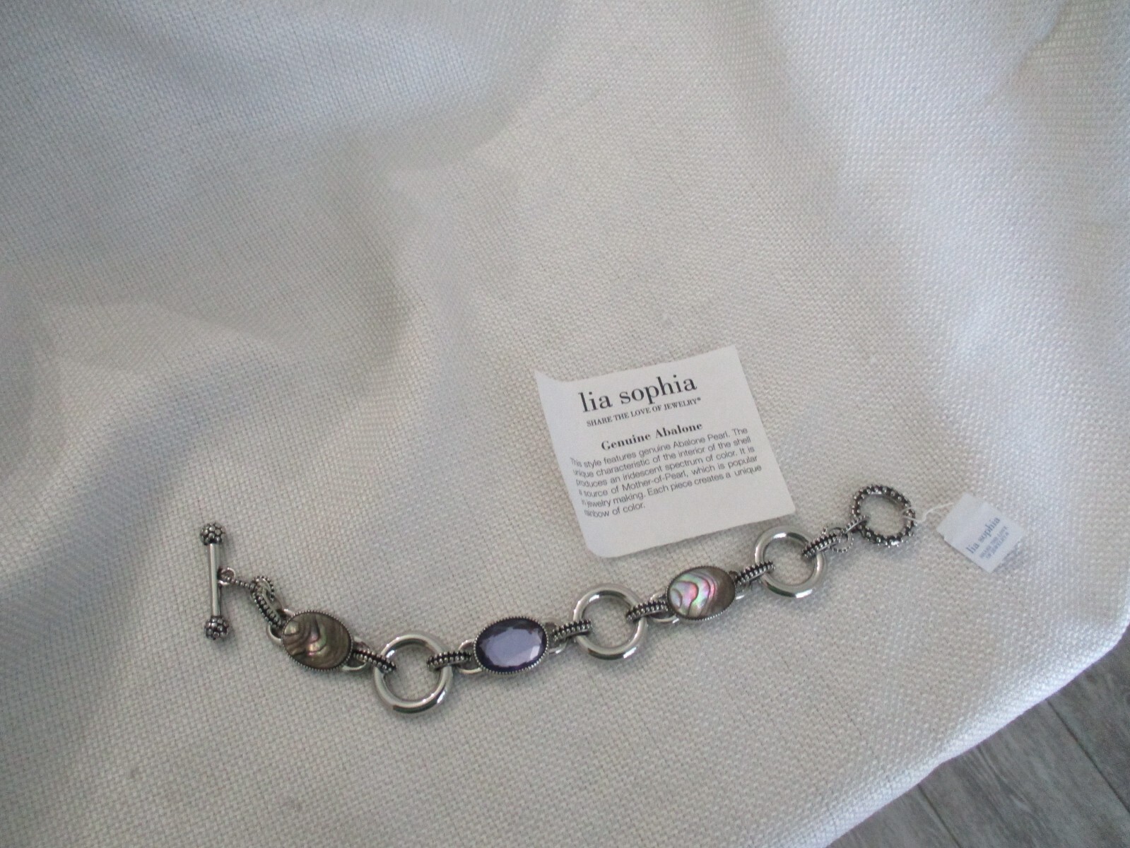 lia sophia new  metal bracelet   new nwt  shell abalone genuine  epiphany