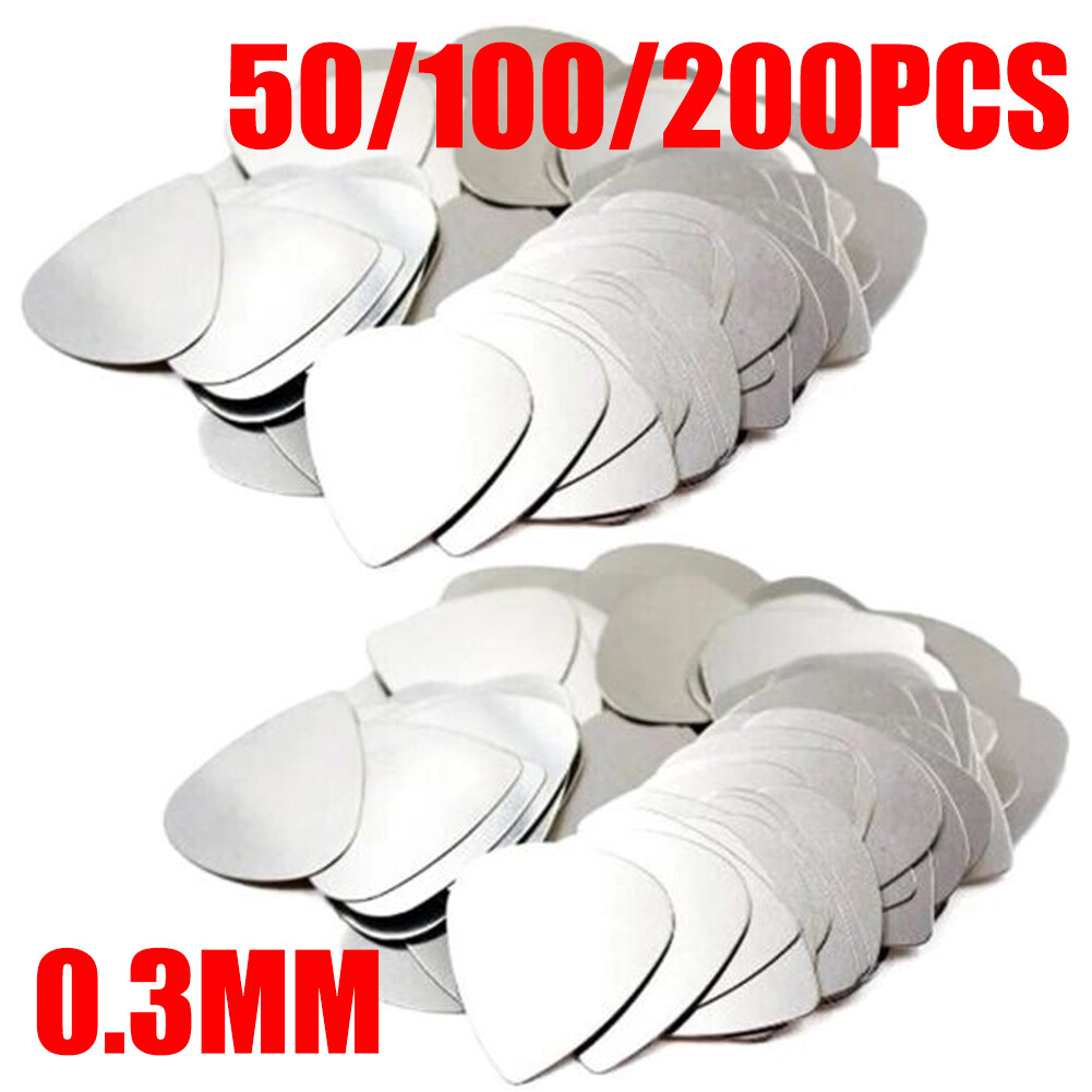 50/100/200PCS 0.3mm Stainless Steel Blank Guitar Picks Plectrums Thin USA