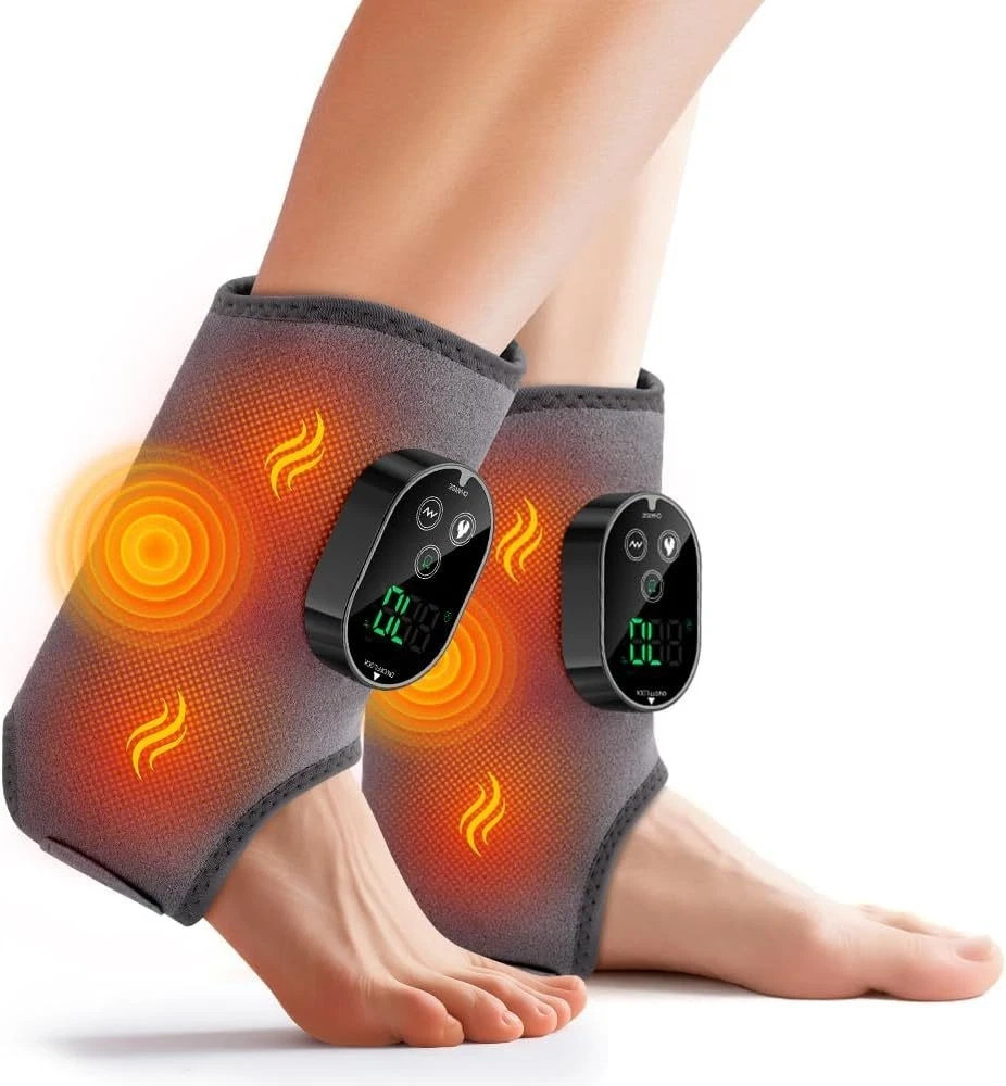 2pcs Electric Foot Ankle Massager Pain Relief 6 Heat Levels, 3 Vibration Modes