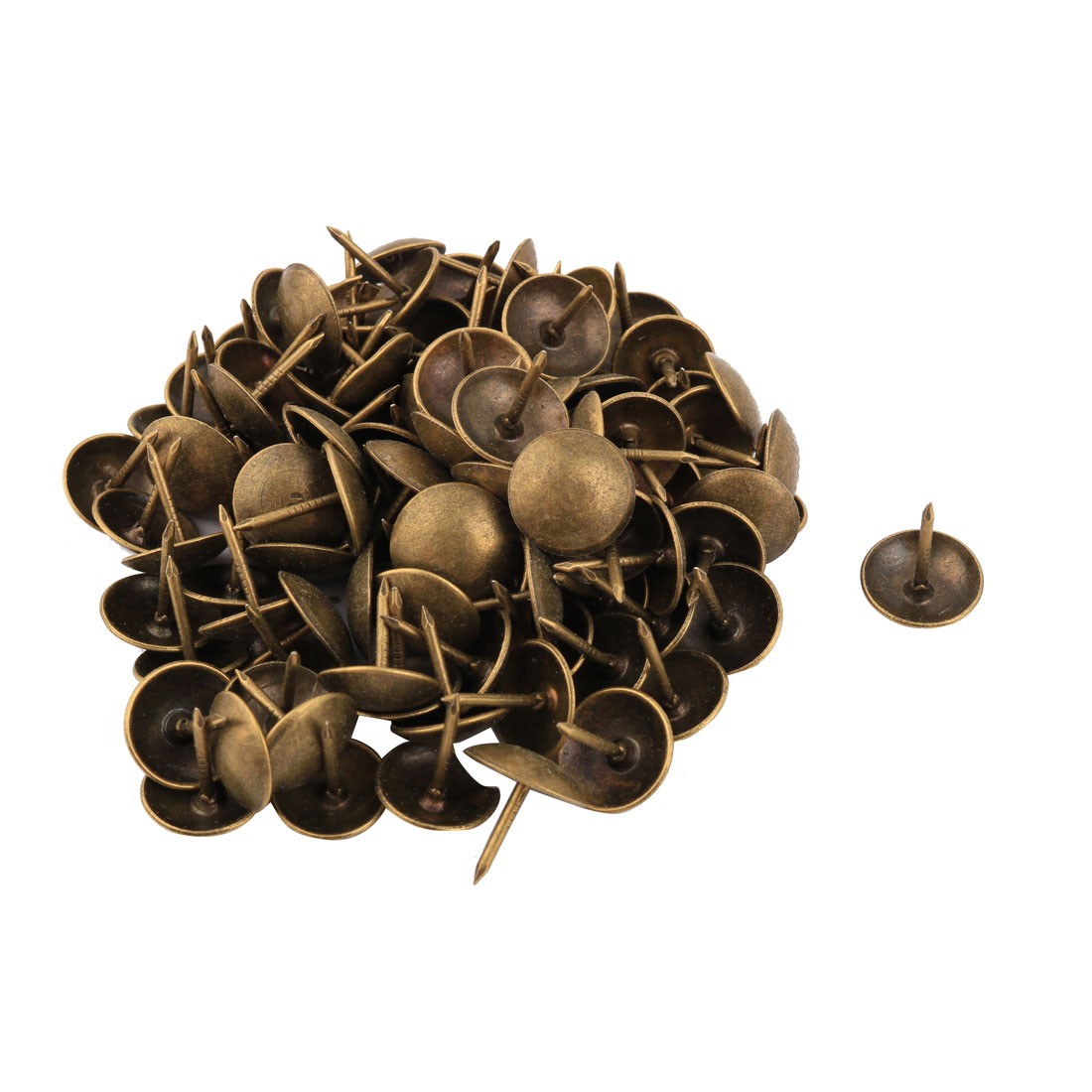 Metal Mushroom Designed Furniture Tack Nail Map Pin Bronze Tone 12mm Dia 100pcs