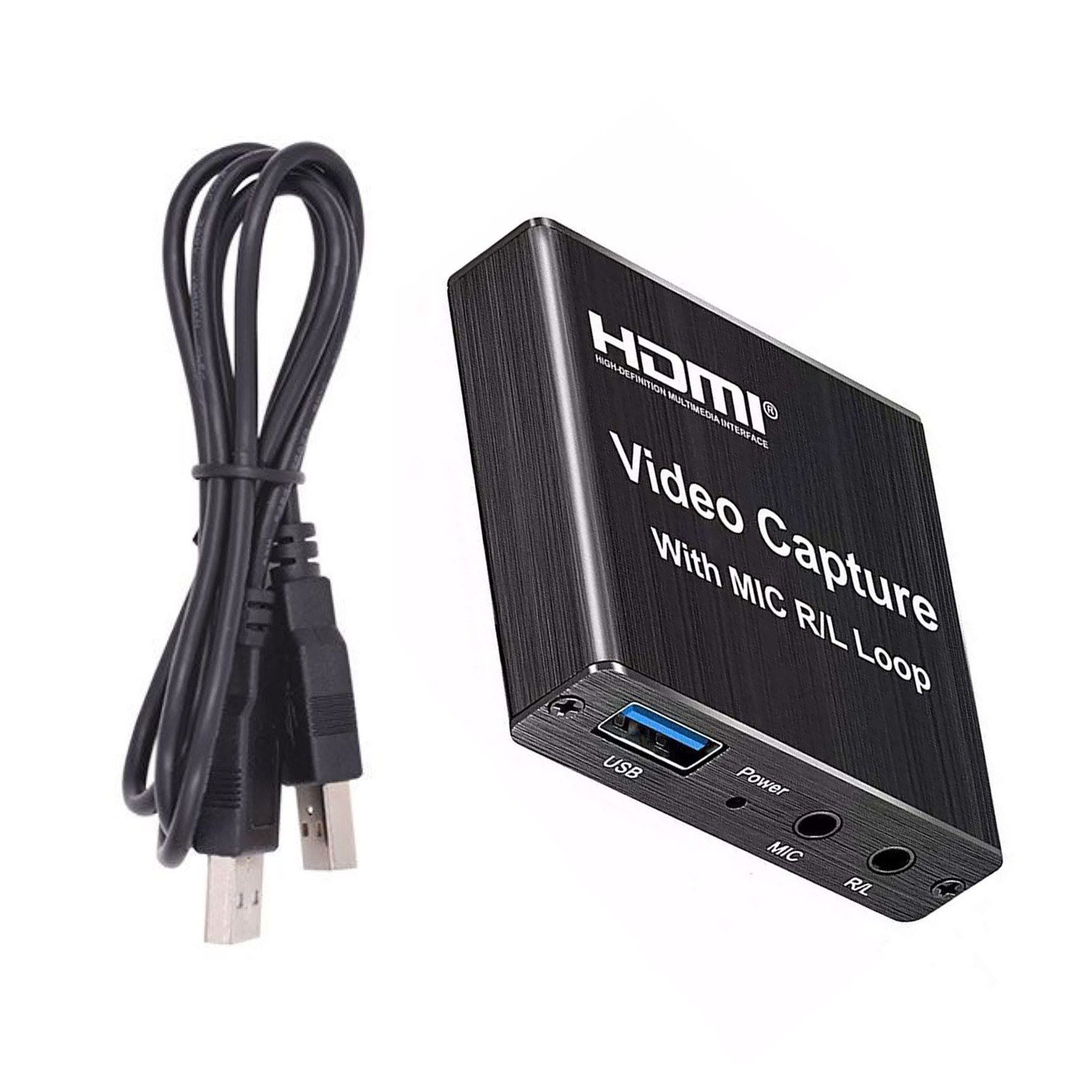 HDMI Capture Card 4K Screen Record Game Streamer Device MIC R/L Loop