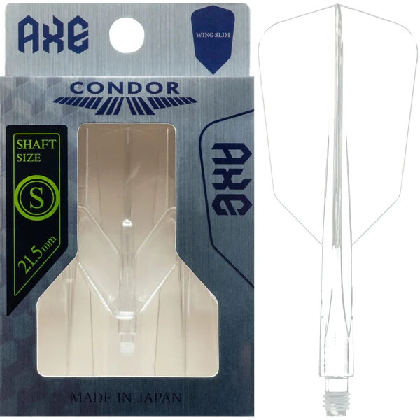 CONDOR AXE DART SHAFT/FLIGHT COMBO SHORT SHAFT SLIM WING CLEAR