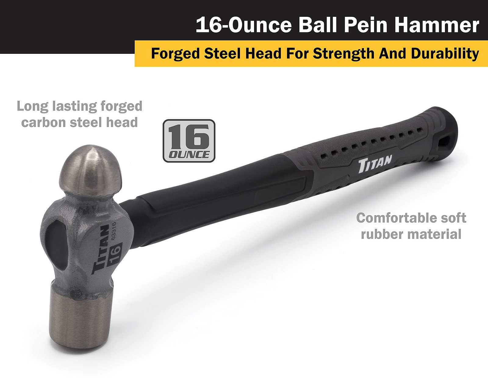 Titan Tools 16 oz. Ball Pein Hammer (63316)