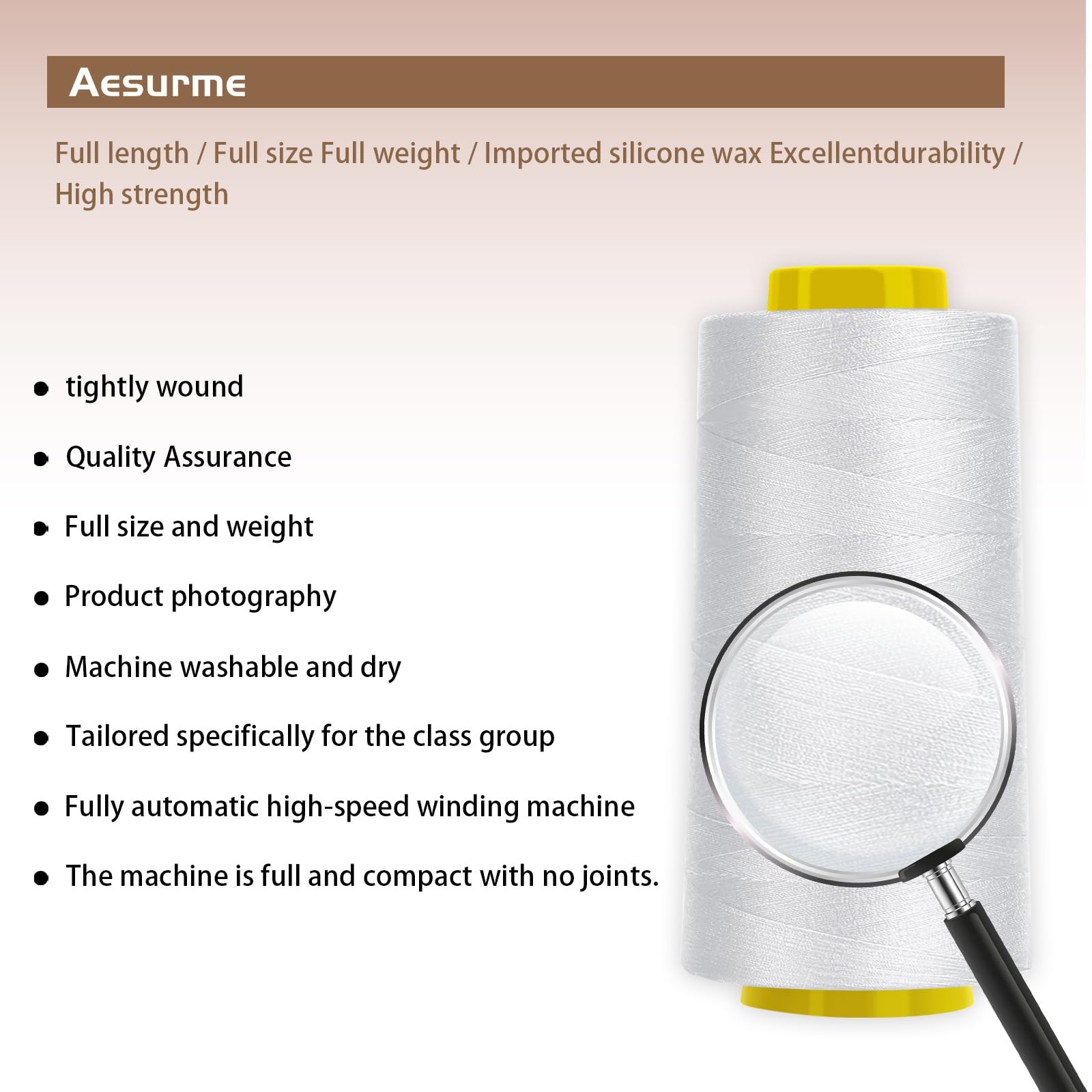 4 PCS Serger Thread Cones 3000 Yd White Polyester Sewing Overlock Quilting
