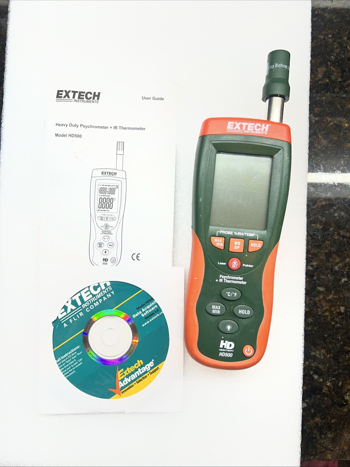 Extech Instruments HD500 Infrared Thermometer Used Untested Free Shipping