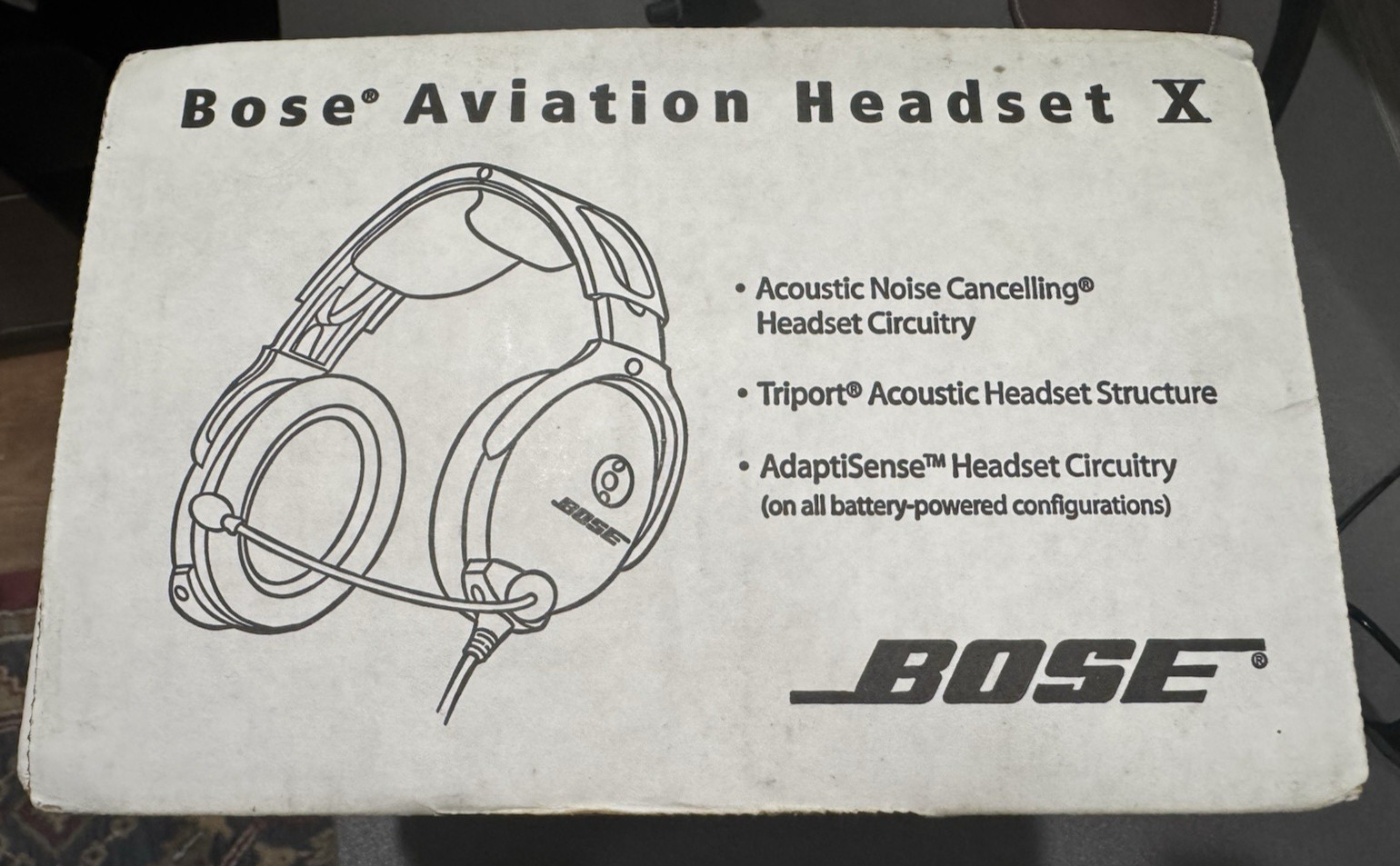 Bose Aviation Headset "X", ANR Aviation Headset, Panel Powered LEMO 6-Pin