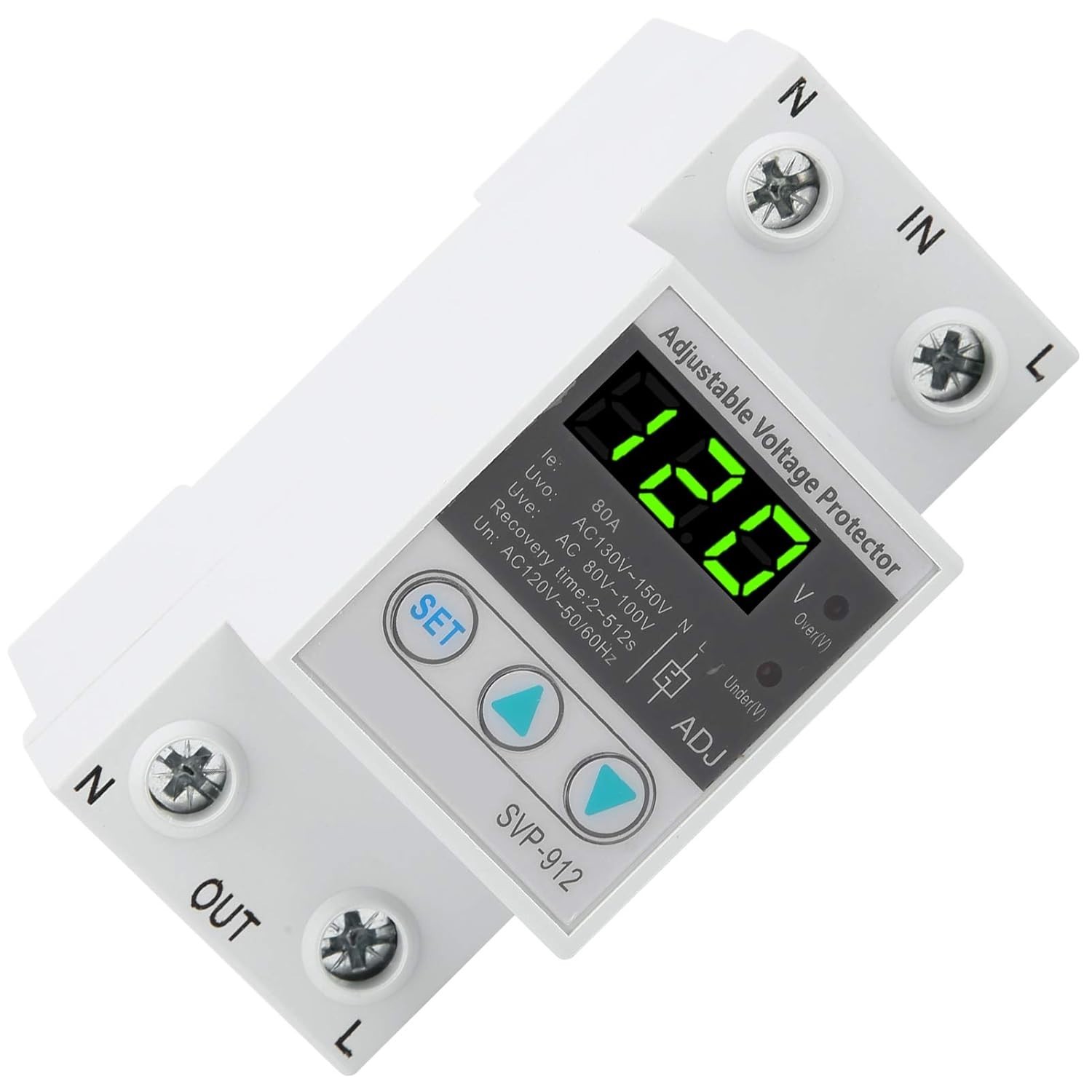 Automatic Reset Voltage Stabilizer - 120V AC Protector with Adjustable Settings